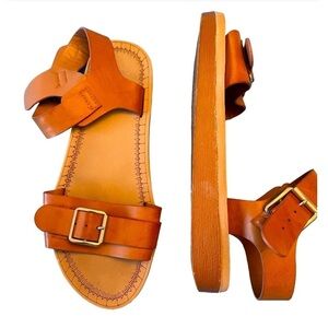 Bamboo Brown Strap Sandals Size 8